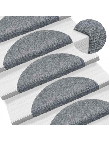 Tappetini Autoadesivi per Scale 30 pz Grigio Chiaro 56x17x3 cm