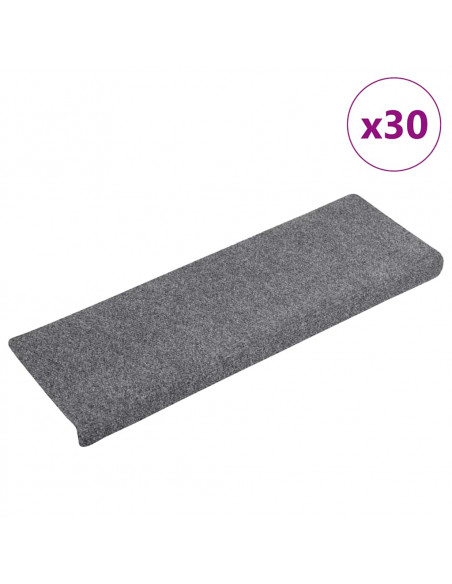 Tappetini Autoadesivi per Scale 30 pz Grigio Chiaro 65x21x4 cm