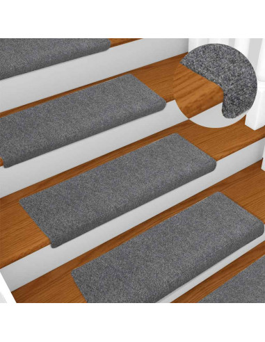 Tappetini Autoadesivi per Scale 30 pz Grigio Chiaro 65x21x4 cm