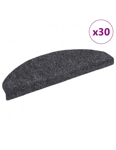 Tappetini Autoadesivi per Scale 30 pz Grigio Scuro 65x21x4 cm