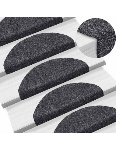 Tappetini Autoadesivi per Scale 30 pz Grigio Scuro 65x21x4 cm