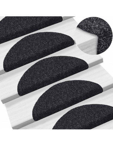 Tappetini Autoadesivi per Scale 30 pz Neri 56x17x3 cm