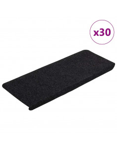 Tappetini Autoadesivi per Scale 30 pz Neri 65x24,5x3,5 cm