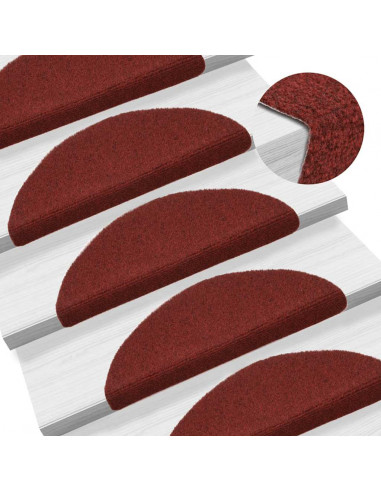 Tappetini Autoadesivi per Scale 30 pz Rossi 56x17x3 cm