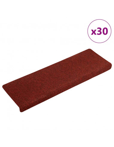 Tappetini Autoadesivi per Scale 30 pz Rossi 65x21x4 cm