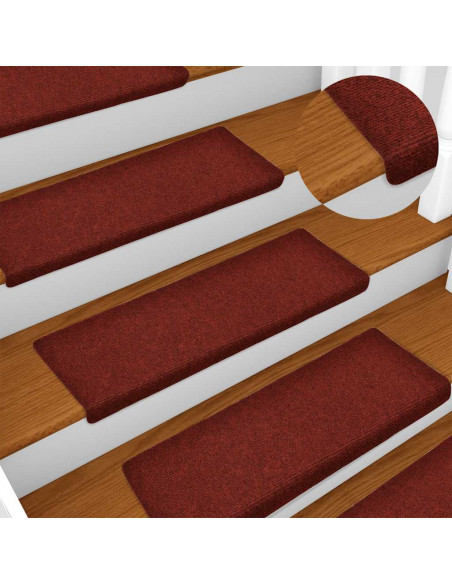 Tappetini Autoadesivi per Scale 30 pz Rossi 65x21x4 cm