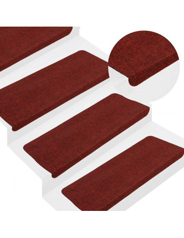 Tappetini Autoadesivi per Scale 30 pz Rossi 65x24,5x3,5 cm