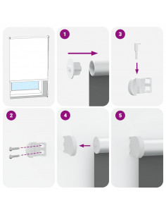 Tenda a Rullo Oscurante 140x150 cm Larghezza Tessuto 136,6 cm 2