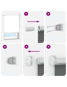 Tenda a Rullo Oscurante 40x130 cm Larghezza Tessuto 35,7 cm 2