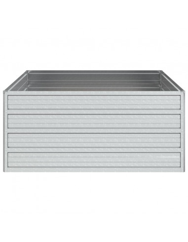 Letto Rialzato Giardino 100x100x45 cm in Acciaio Zincato Argento