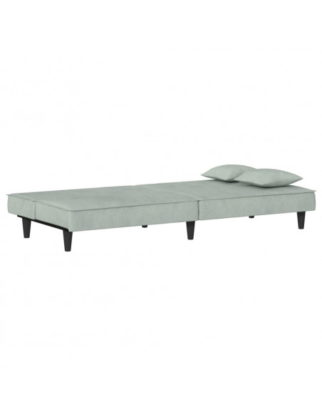 Divano Letto Grigio Chiaro in Velluto
