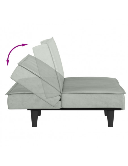 Divano Letto Grigio Chiaro in Velluto
