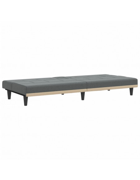 Divano Letto con Portabicchieri in Tessuto Grigio Scuro