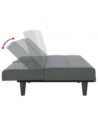 Divano Letto con Portabicchieri in Tessuto Grigio Scuro