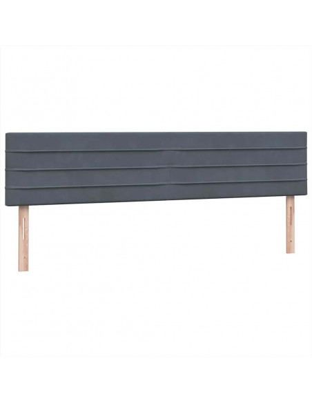 Giroletto a Molle con Materassi Grigio Scuro 180x220 cm Velluto