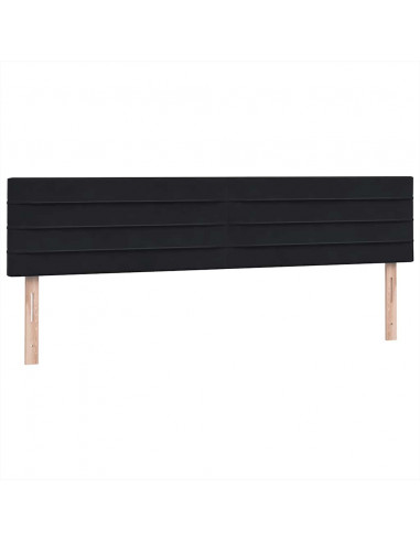 Giroletto a Molle con Materassi Nero 180x210 cm in Velluto