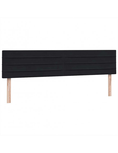 Giroletto a Molle con Materassi Nero 180x210 cm in Velluto