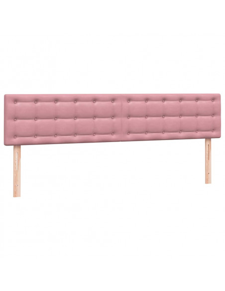 Giroletto a Molle con Materassi Rosa 180x210 cm in Velluto
