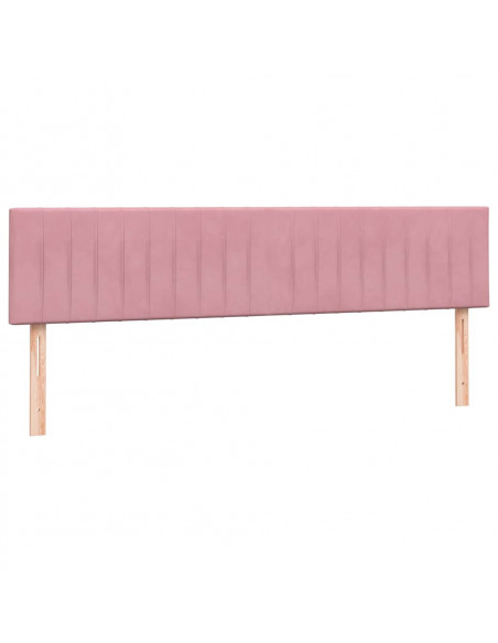 Giroletto a Molle con Materassi Rosa 200x210 cm in Velluto