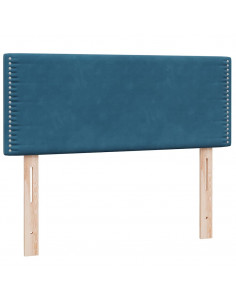 Letto a Molle con Materasso e LED Blu Scuro 120x210 cm in Velluto