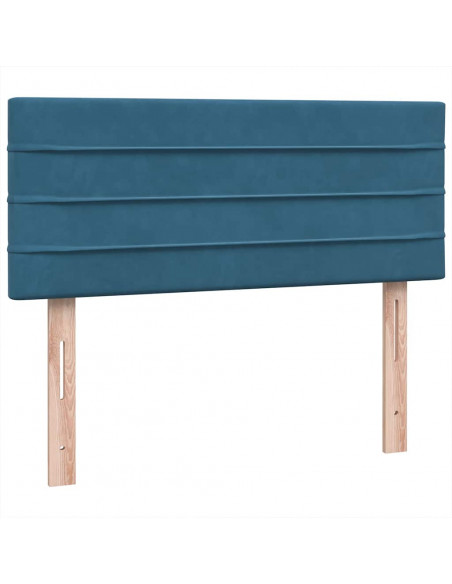 Letto a Molle con Materasso e LED Blu Scuro 120x210 cm in Velluto