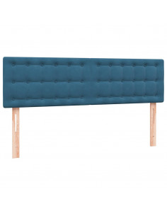 Giroletto a Molle con Materasso Blu Scuro 140x210 cm in Velluto