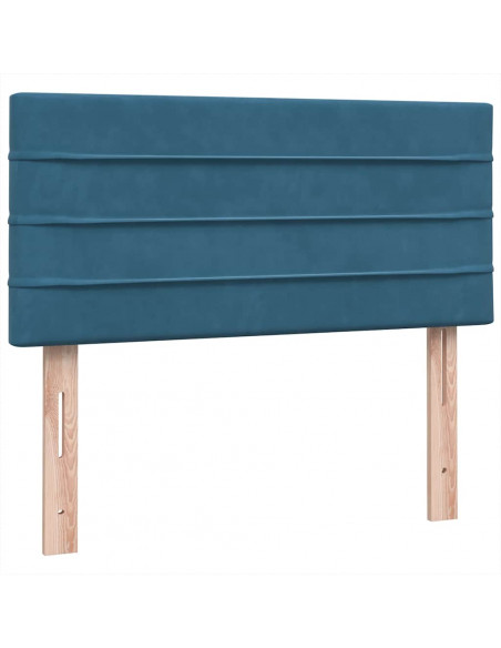 Letto a Molle con Materasso e LED Blu Scuro 80x210 cm Velluto