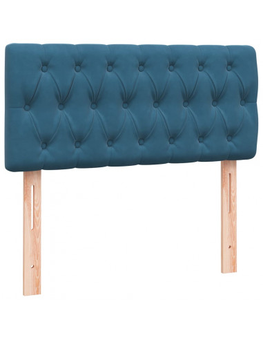 Giroletto a Molle con Materasso Blu Scuro 80x220 cm Velluto