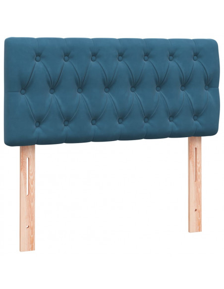 Giroletto a Molle con Materasso Blu Scuro 80x220 cm Velluto
