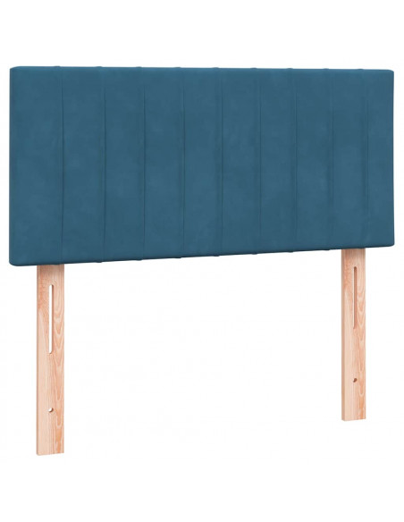 Giroletto a Molle con Materasso Blu Scuro 80x220 cm Velluto