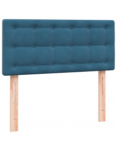 Giroletto a Molle con Materasso Blu Scuro 80x220 cm Velluto