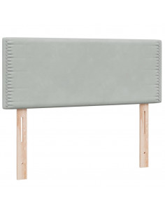 Letto a Molle con Materasso e LED Grigio Chiaro 120x210cm Velluto