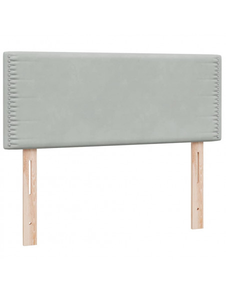 Letto a Molle con Materasso e LED Grigio Chiaro 120x210cm Velluto