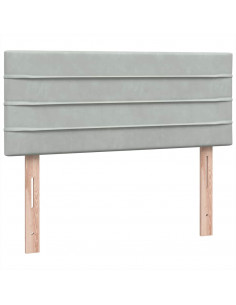 Letto a Molle con Materasso e LED Grigio Chiaro 120x210cm Velluto 2