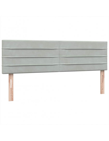 Giroletto a Molle con Materasso Grigio Chiaro 140x210cm Velluto