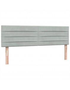 Letto a Molle con Materasso e LED Grigio Chiaro 140x210cm Velluto 2