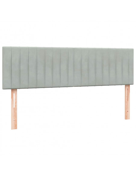 Giroletto a Molle con Materasso Grigio Chiaro 160x210cm Velluto