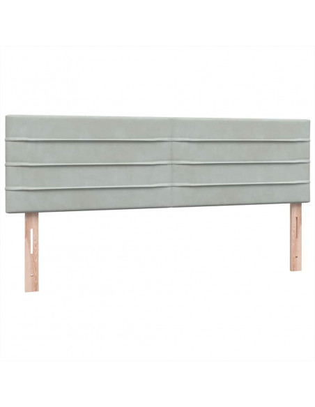 Giroletto a Molle con Materasso Grigio Chiaro 160x220cm Velluto