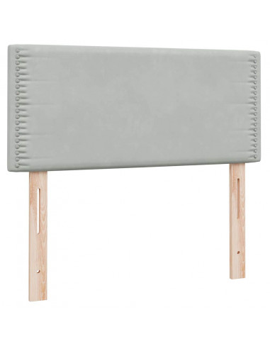 Letto a Molle con Materasso e LED Grigio Chiaro 80x210 cm Velluto