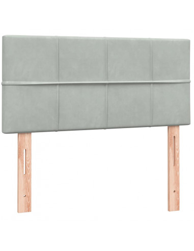 Giroletto a Molle con Materasso Grigio Chiaro 80x210 cm Velluto