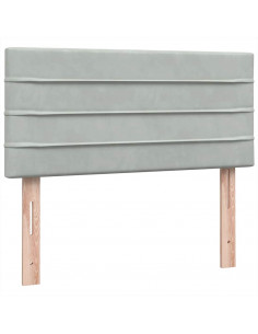 Giroletto a Molle con Materasso Grigio Chiaro 80x210 cm Velluto 2