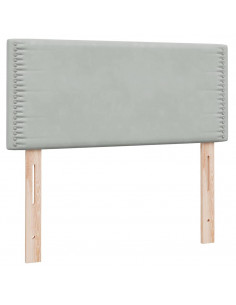 Letto a Molle con Materasso e LED Grigio Chiaro 80x220 cm Velluto