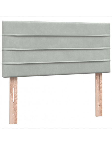 Giroletto a Molle con Materasso Grigio Chiaro 80x220 cm Velluto