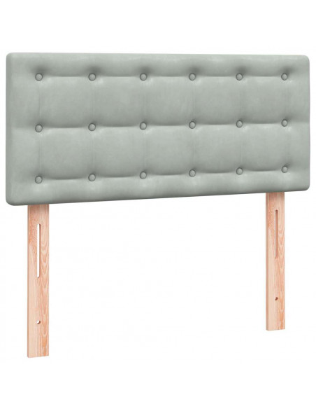 Giroletto a Molle con Materasso Grigio Chiaro 80x220 cm Velluto