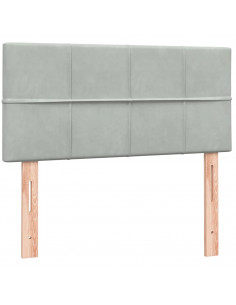 Giroletto a Molle con Materasso Grigio Chiaro 80x220 cm Velluto