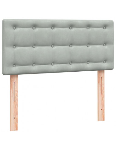 Giroletto a Molle con Materasso Grigio Chiaro 90x220 cm Velluto