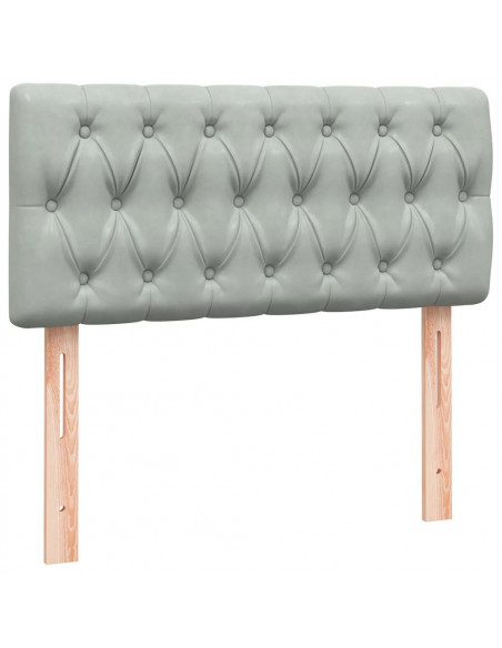 Giroletto a Molle con Materasso Grigio Chiaro 90x220 cm Velluto