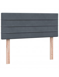 Letto a Molle con Materasso e LED Grigio Scuro 120x220 cm Velluto 2