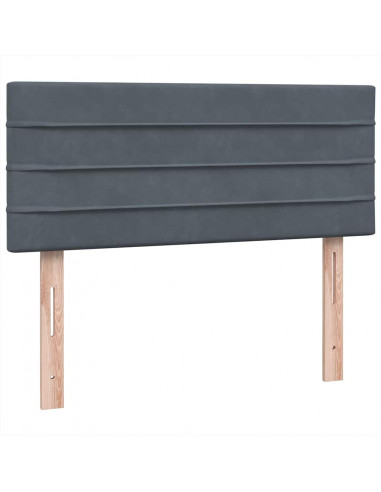 Letto a Molle con Materasso e LED Grigio Scuro 120x220 cm Velluto