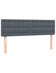 Letto a Molle con Materasso e LED Grigio Scuro 140x220 cm Velluto